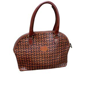 Italian Woven Leather Satchel Made in Italy